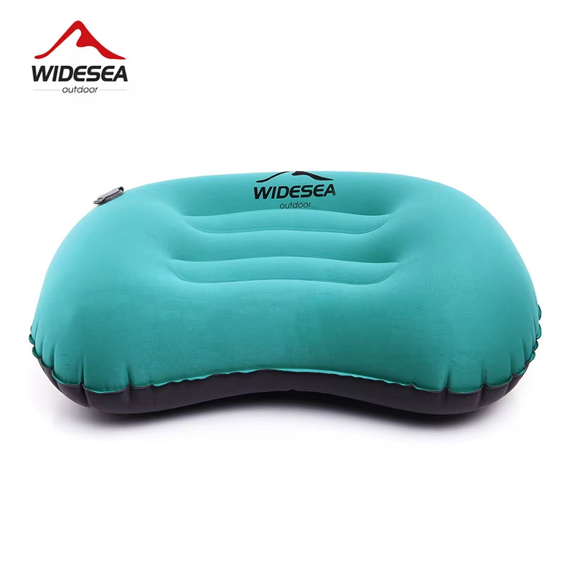 Portable Inflatable Pillow Camping Equipment Compressible Folding Air Cushion Outdoor Protective Tourism Sleeping Gear