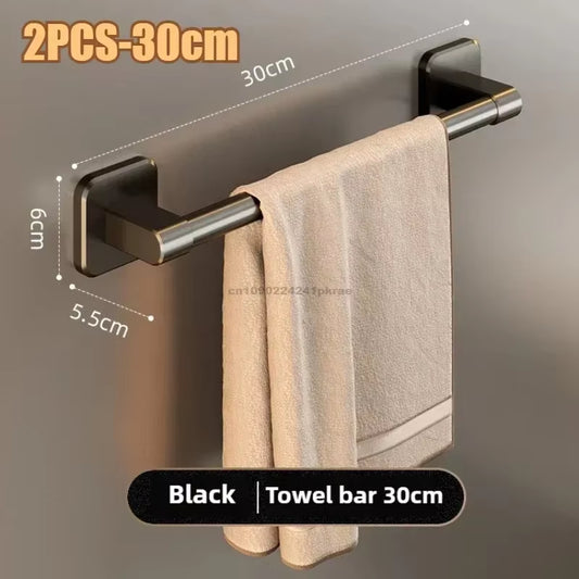 6Pcsbathroom Towel Rack Towel Holder Self-Adhesive Bathroom Towel Rack Hooks Bathroom Shelf without Drilling Towelrack Bathroom