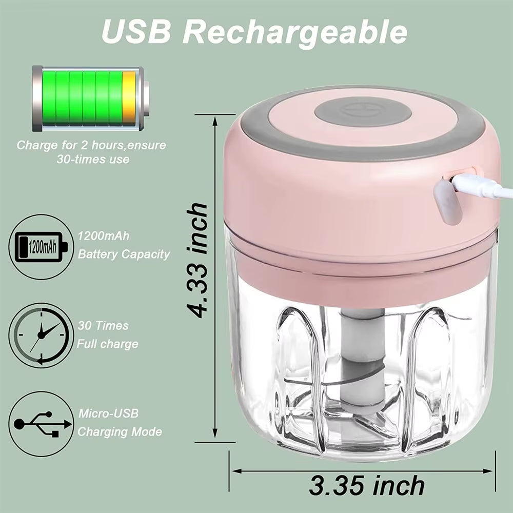 Portable Electric Garlic Masher Crusher 100/250Ml Garlic Chopper USB Food Processor Kitchen Kitchen Gadgets Kitchen Tools