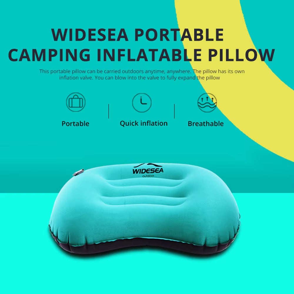 Portable Inflatable Pillow Camping Equipment Compressible Folding Air Cushion Outdoor Protective Tourism Sleeping Gear