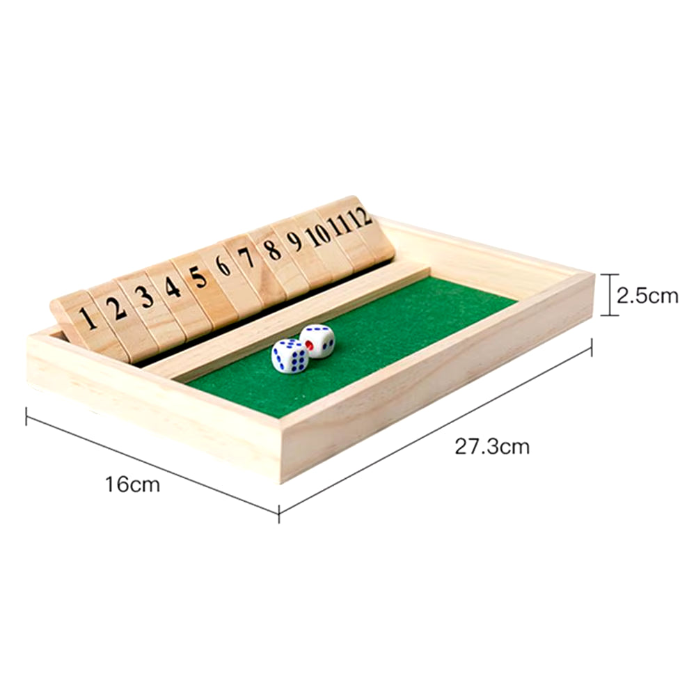 Shut the Box Dice Game Wooden Board Games Digital Game Toy Acrylic Printing Parent-Child Interaction Thinking Ability