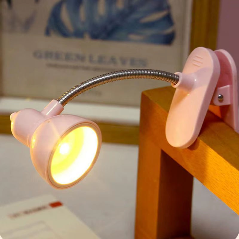 Cute Mini Lamp to Read Book Eye Protection Rotatable Reading Lamp with Clamp Reading Lights for Books Desk Table Bedroom