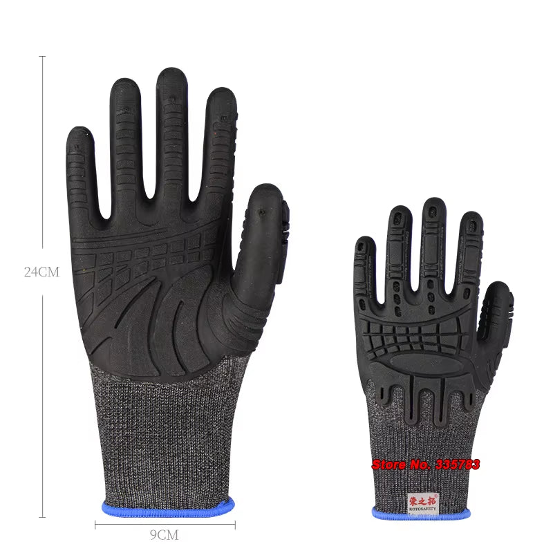 TPE 330 Mechanical Gloves Back of Hand Anti-Smash Palm Non-Slip Strong Grip Application Widely Rescue Damping Protective Gloves