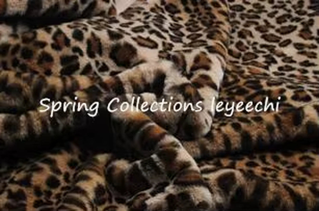 160*50Cm Imitation Rabbit Fur Print Leopard Tiger Pattern Pile1Cm Faux Fur Fabric,Cushion,Cosplay Vest ,Shawl Decoration Fabric