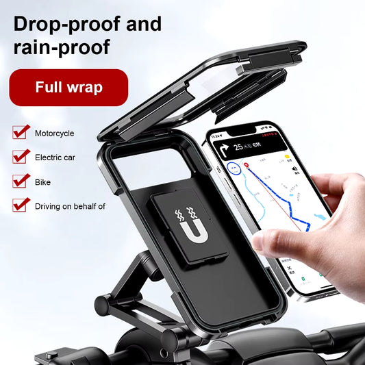 New Adjustable Retractable Bike Phone Holder 360° Rotating Waterproof Anti-Shock Bike/Motorcycle Phone Mount Touchscreen