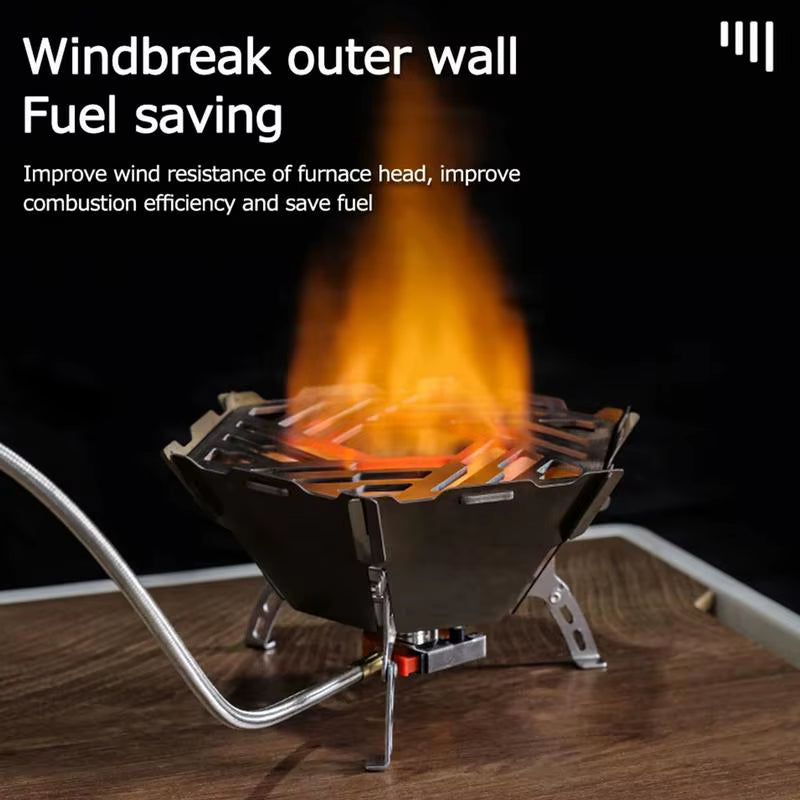 Outdoor Camping Gas Stove Rack Stainless Steel Furnace Frame Camp Stove Windshield Picnic BBQ Fire Burn Pit Stand Wind Screen