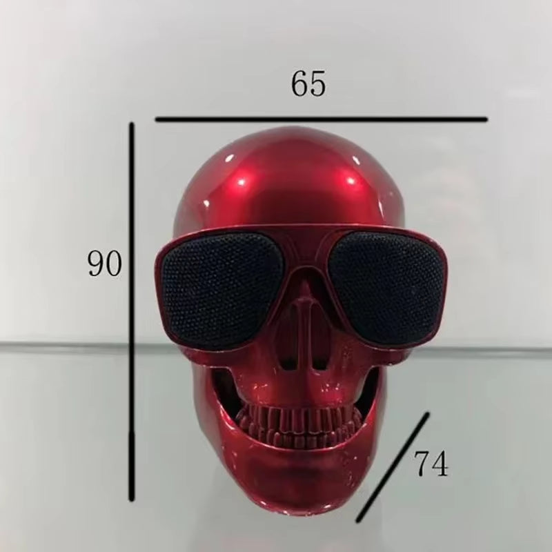 Skull Head Speaker Portable Mini Bluetooth-Compatible Wireless HD Stereo Speakers Skull Head Subwoofer Creative Home Ornament