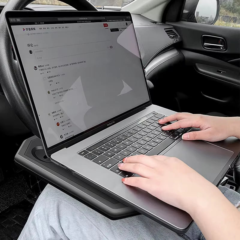 Premium Multifunctional Car Steering Wheel Tray Table - Versatile Portable Workstation & Snack Holder for On-The-Go Convenience