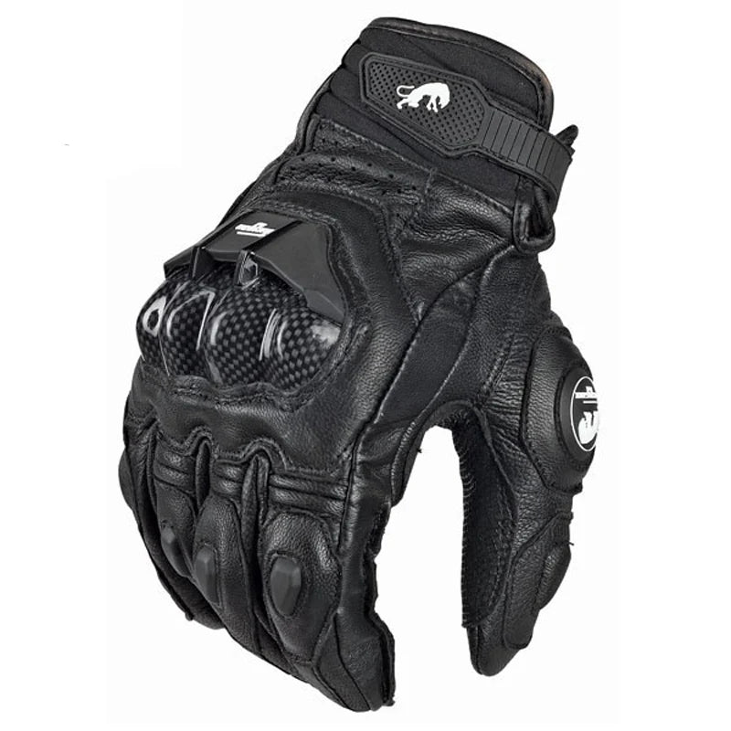 Motorcycle Gloves Black Racing Genuine Leather Motorbike White Road Riding Team Glove Men Summer Winter