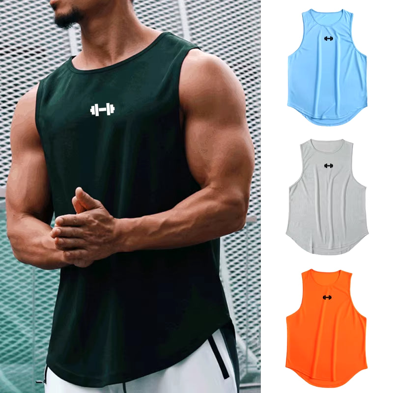 Summer Men'S Gym Tank Top Fitness Training Clothing Quick-Drying Loose Bodybuilding Sleeveless Shirt Men Fashion Basketball Vest