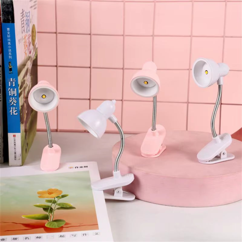 Cute Mini Lamp to Read Book Eye Protection Rotatable Reading Lamp with Clamp Reading Lights for Books Desk Table Bedroom