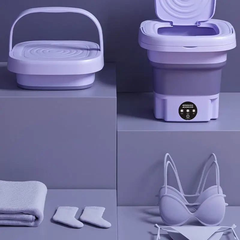 8L Foldable Mini Washing Machine Portable Socks Underwear Panties Retractable Home Washing Machine 3 Models with Spinning Dry