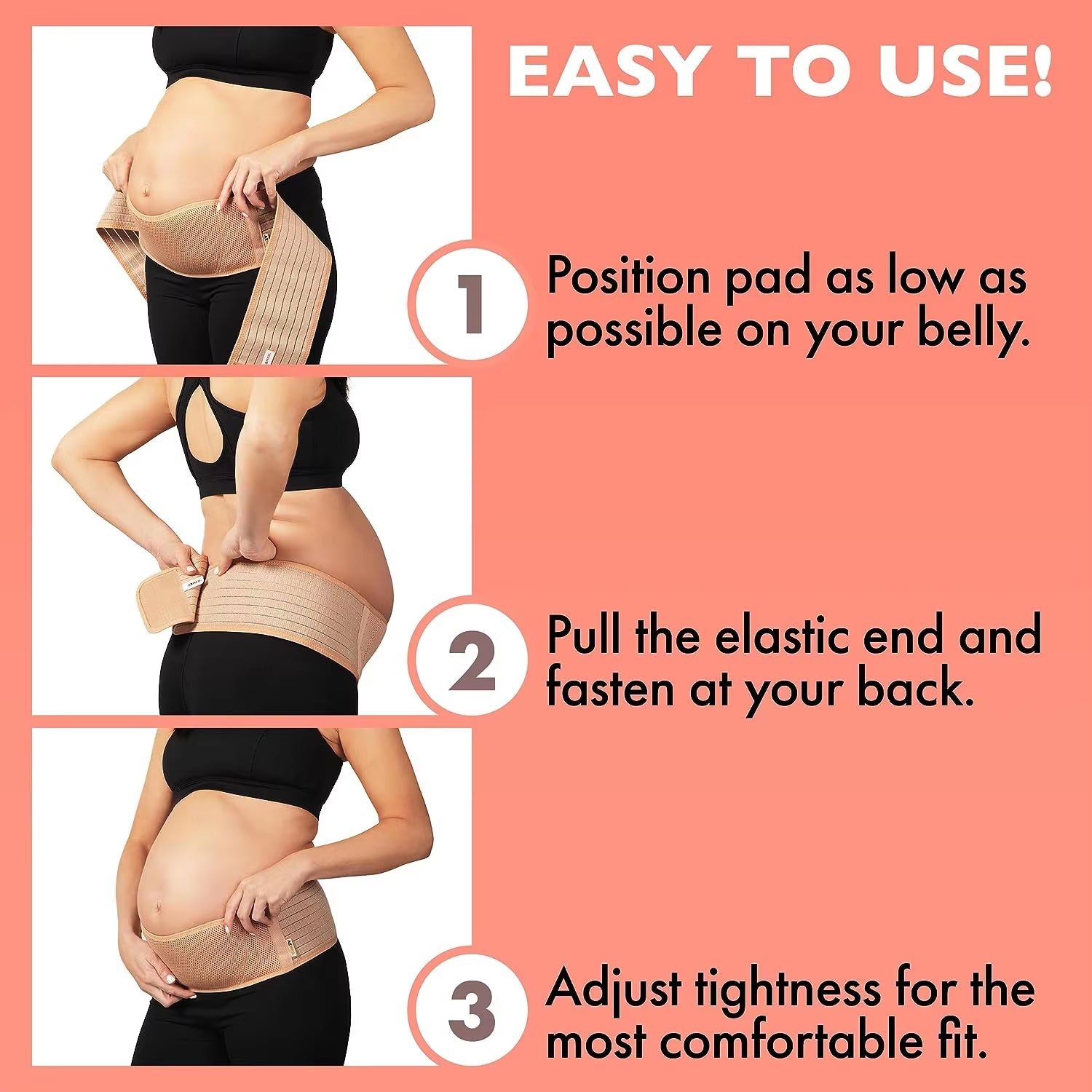 Soft Breathable Pregnancy Maternity Belly Band for Pregnant Women Adjustable Maternity Belt All Stages of Pregnancy Postpartum