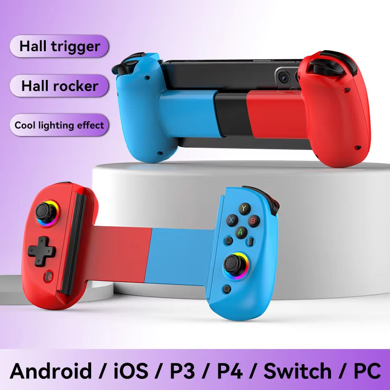 BSP D8 RGB Tablet Controller Wireless Handle for Switch Game Bluetooth Stretching Joystick for P3 P4 Android IOS Gamepad