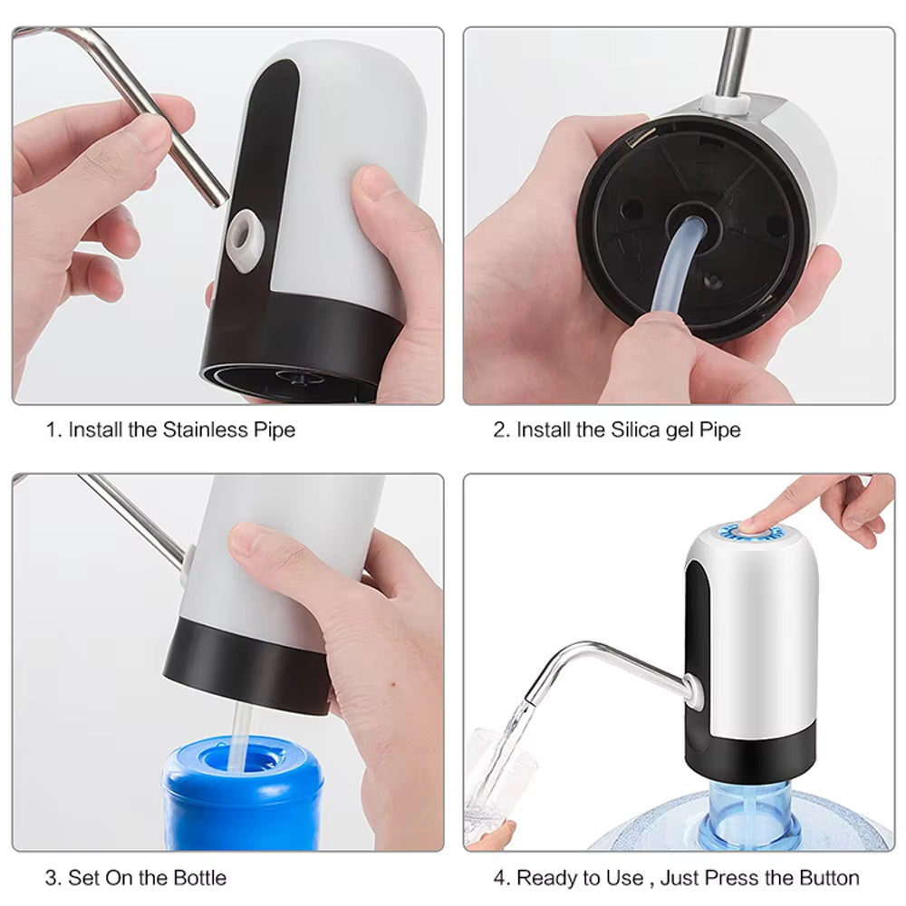 Mini Barreled Electric Liquid Bottle Pump USB Charge Automatic Portable Home Drinking Water Dispenser