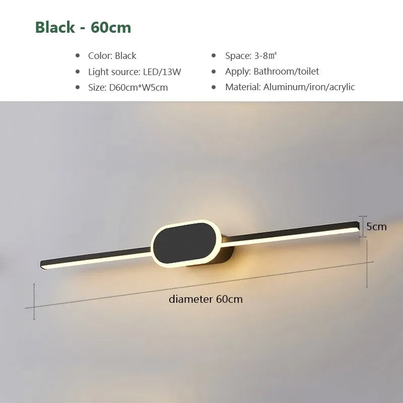 Modern LED Wall Lamps White Black Mirror Headlights Base Decor Walls Sconce for Bathroom Bedroom Living Room Indoor Lighting