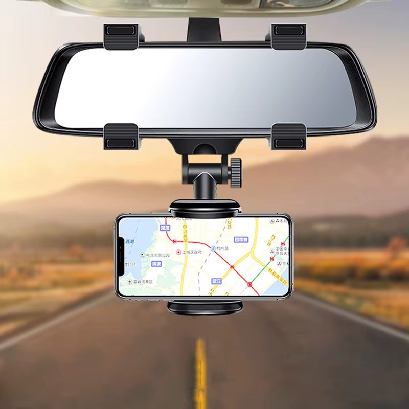 Car Rearview Mirror Phone Holder Adjustable Phone Stand Black Smartphone Car Holder for Phone Mobile Phone Accessories