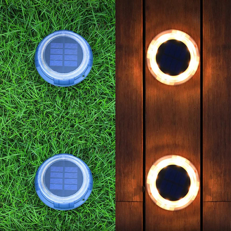 LED Solar Lawn Lights Outdoor Waterproof Solar Powered Buried Street Lamp Garden Villa Decorative Solar Light White Warm