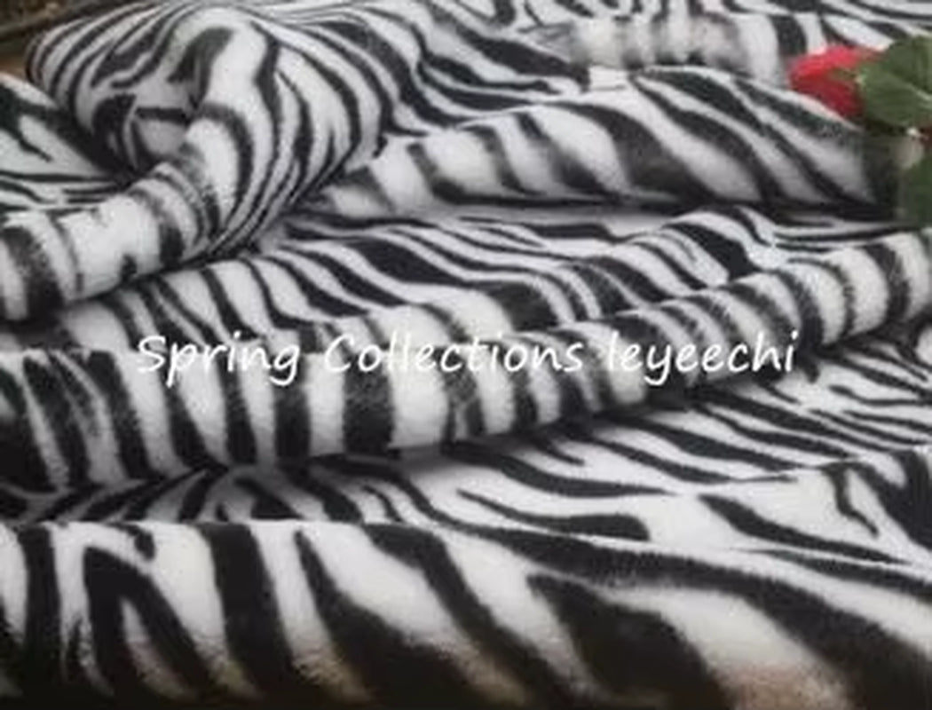 160*50Cm Imitation Rabbit Fur Print Leopard Tiger Pattern Pile1Cm Faux Fur Fabric,Cushion,Cosplay Vest ,Shawl Decoration Fabric